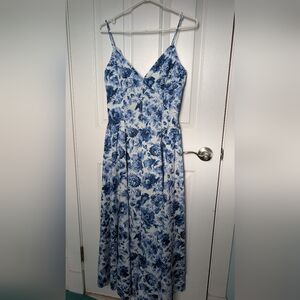 Abercrombie & Fitch | Blue Floral Corset Maxi Dress | Wedding Guest | Size M NWT